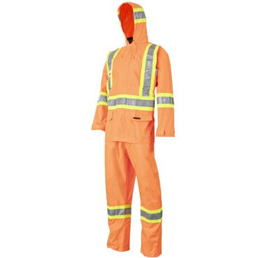 High visibility waterproof suit