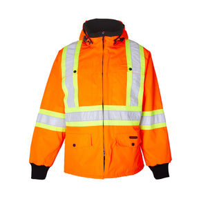 High visibility waterproof winter coat for men