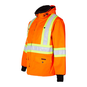 High visibility waterproof winter coat for men