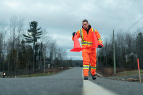 High visibility waterproof suit