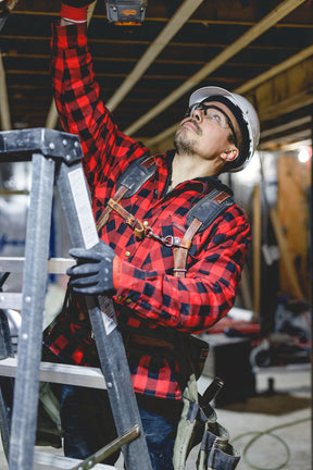 Chemise doublée piquée à carreaux pour hommes